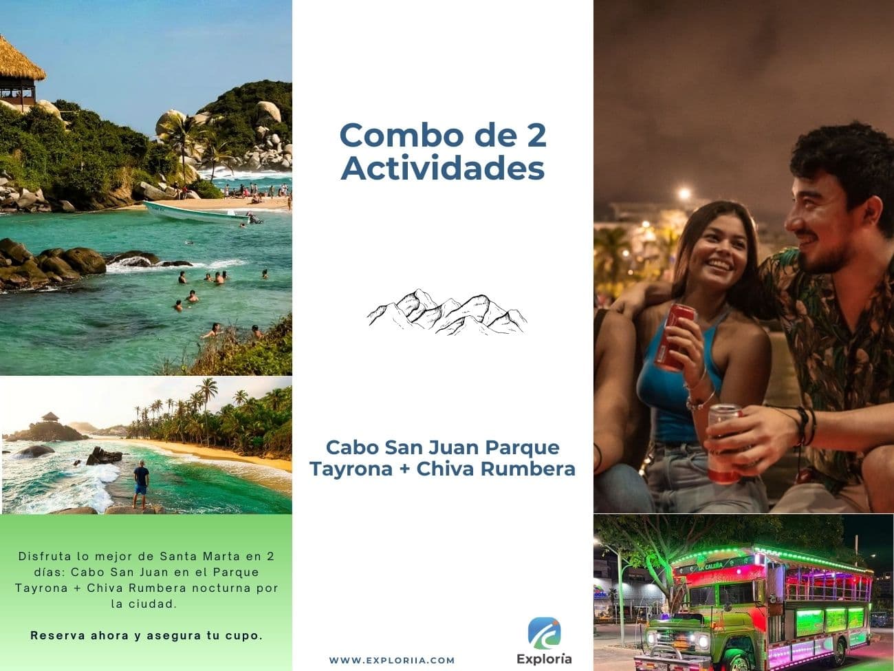 Combo Cabo San Juan Parque Tayrona + Chiva Rumbera en Santa Marta