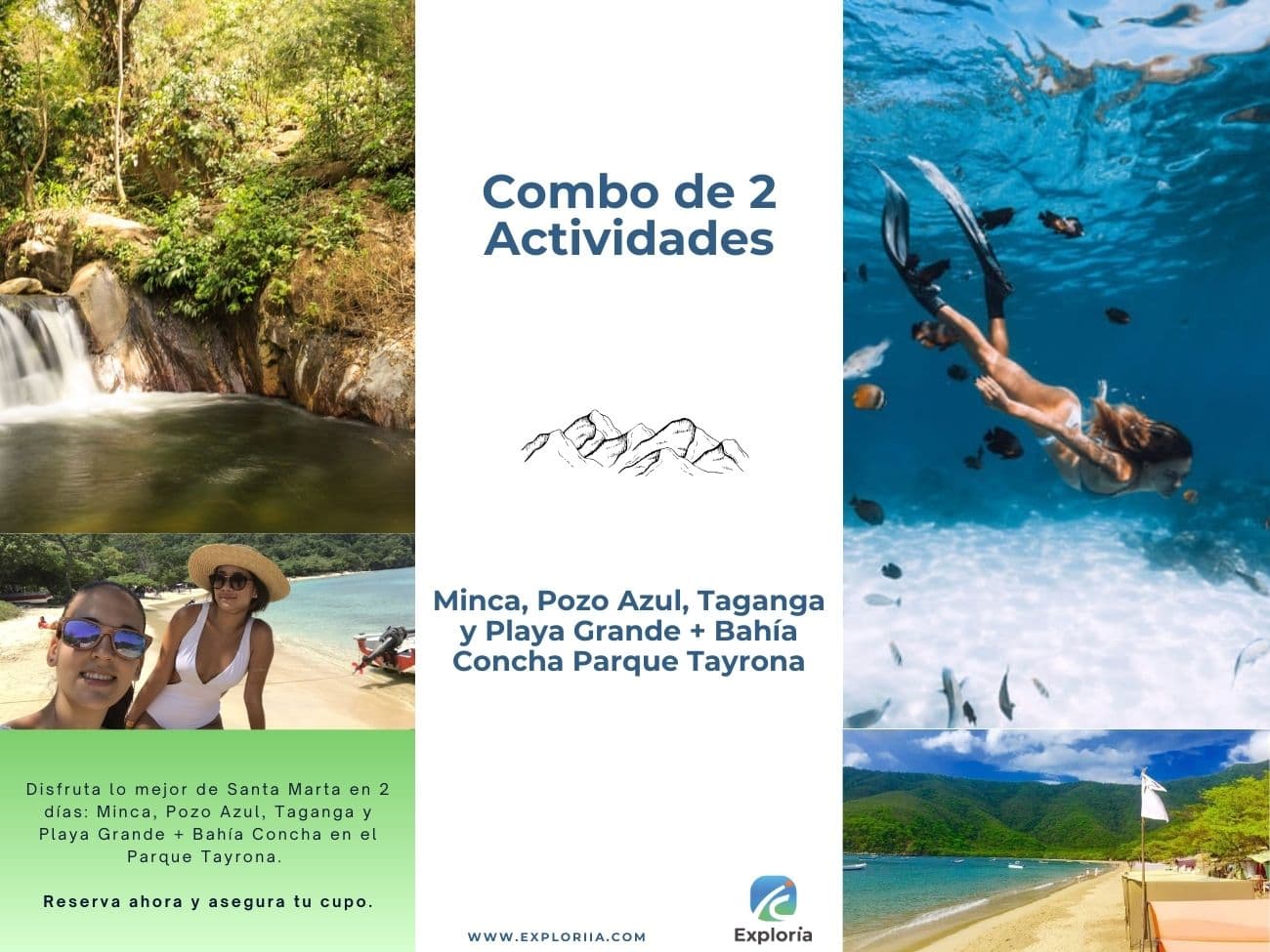 Combo Minca, Pozo Azul, Taganga y Playa Grande + Bahía Concha en Santa Marta