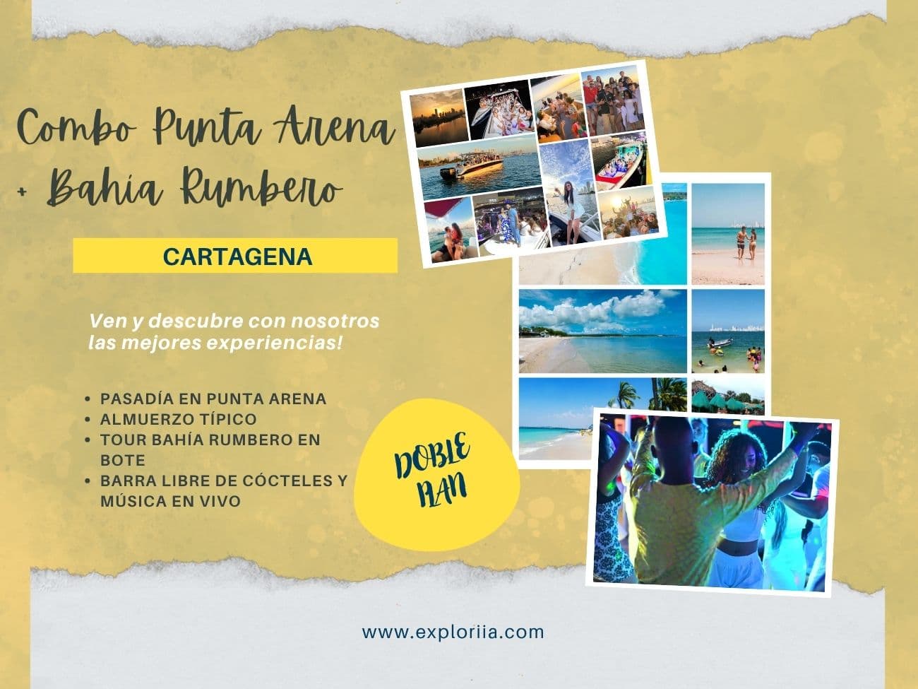 Combo Punta Arena + Bahía Rumbero Cartagena