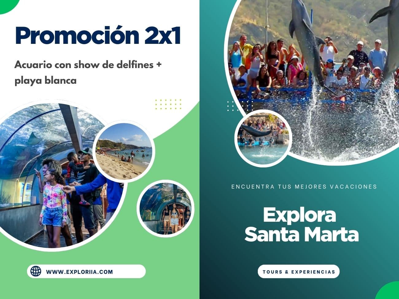 Promoción 2×1 Acuario con Show de Delfines y Playa Blanca en Santa Marta