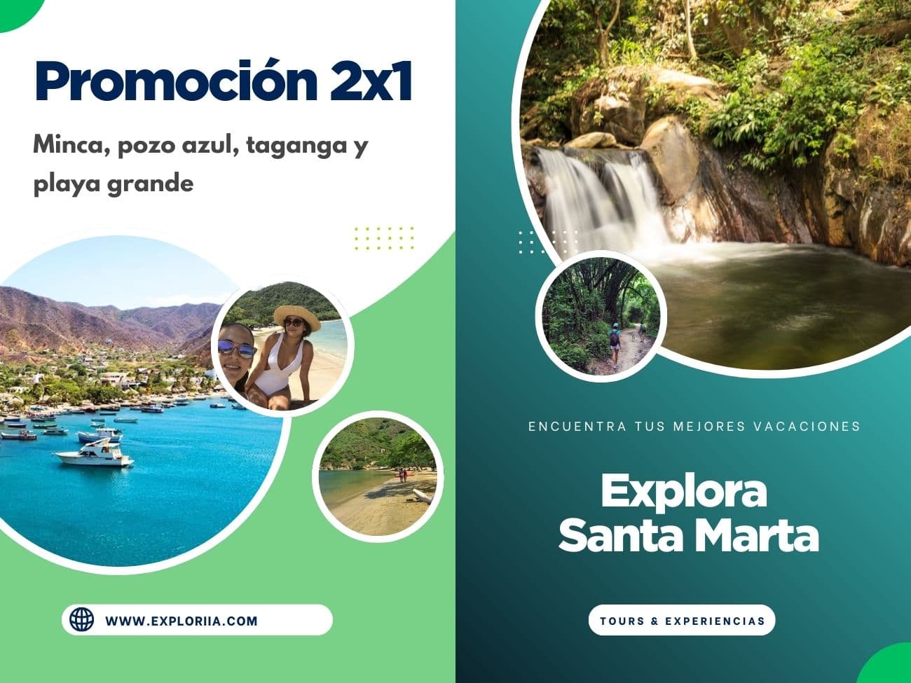 Promoción 2×1 Minca, Pozo Azul, Taganga y Playa Grande en Santa Marta