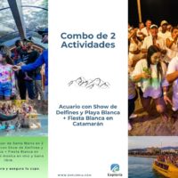 Combo Acuario con Show de Delfines y Playa Blanca + Fiesta Blanca en Catamarán en Santa Marta