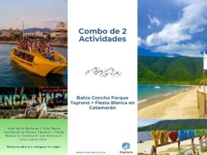 Combo Bahía Concha Parque Tayrona + Fiesta Blanca en Catamarán Santa Marta