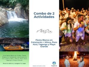 Combo Fiesta Blanca en Catamarán + Minca, Pozo Azul, Taganga y Playa Grande en Santa Marta