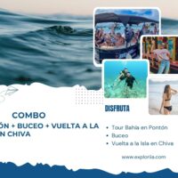 Combo Tour Bahía en Pontón + Buceo + Vuelta a la Isla en Chiva San Andrés