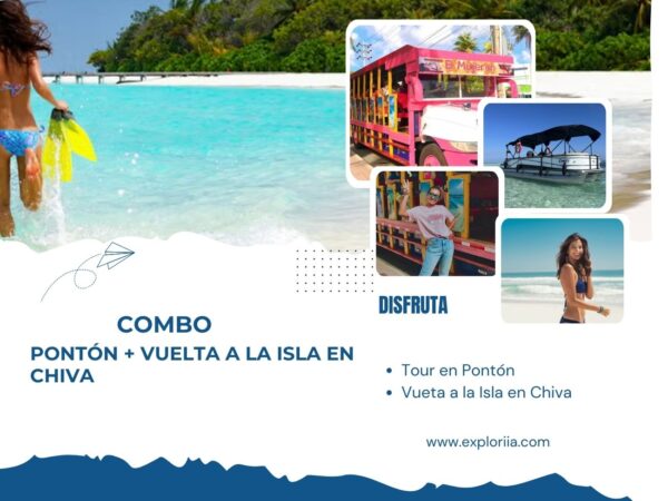Combo Tour Bahía en Pontón + Vuelta a la Isla en Chiva San Andrés