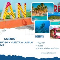 Combo Tour VIP + Buceo + Vuelta a la Isla en Chiva en San Andrés con Exploria 34 Combo Tour VIP + Buceo + Vuelta a la Isla en Chiva en San Andrés Islas