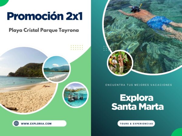 Promoción 2x1 Playa Cristal Parque Tayrona en Santa Marta